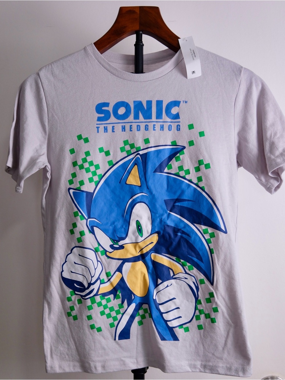 NWT Sonic the Hedgehog Graphic T-shirt Kids Large 10/12 SEGA White